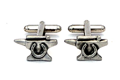 Manschettenknöpfe Amboss aus englischem Zinn, handgefertigt, inkl. Geschenkbox von Hoardersworld