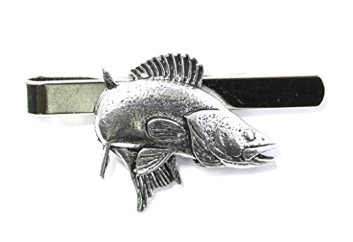 Walleye Krawattenklammer Zander Fisch, Zinn, in Geschenkbox von Hoardersworld