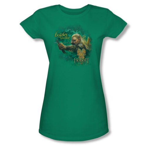 Hobbit - Junge Frauen Greenleaf Sheer T-Shirt, Medium, Kelly Green Hobbit - Junge Frauen Greenleaf Sheer T-Shirt, Medium, Kelly Green von Hobbit