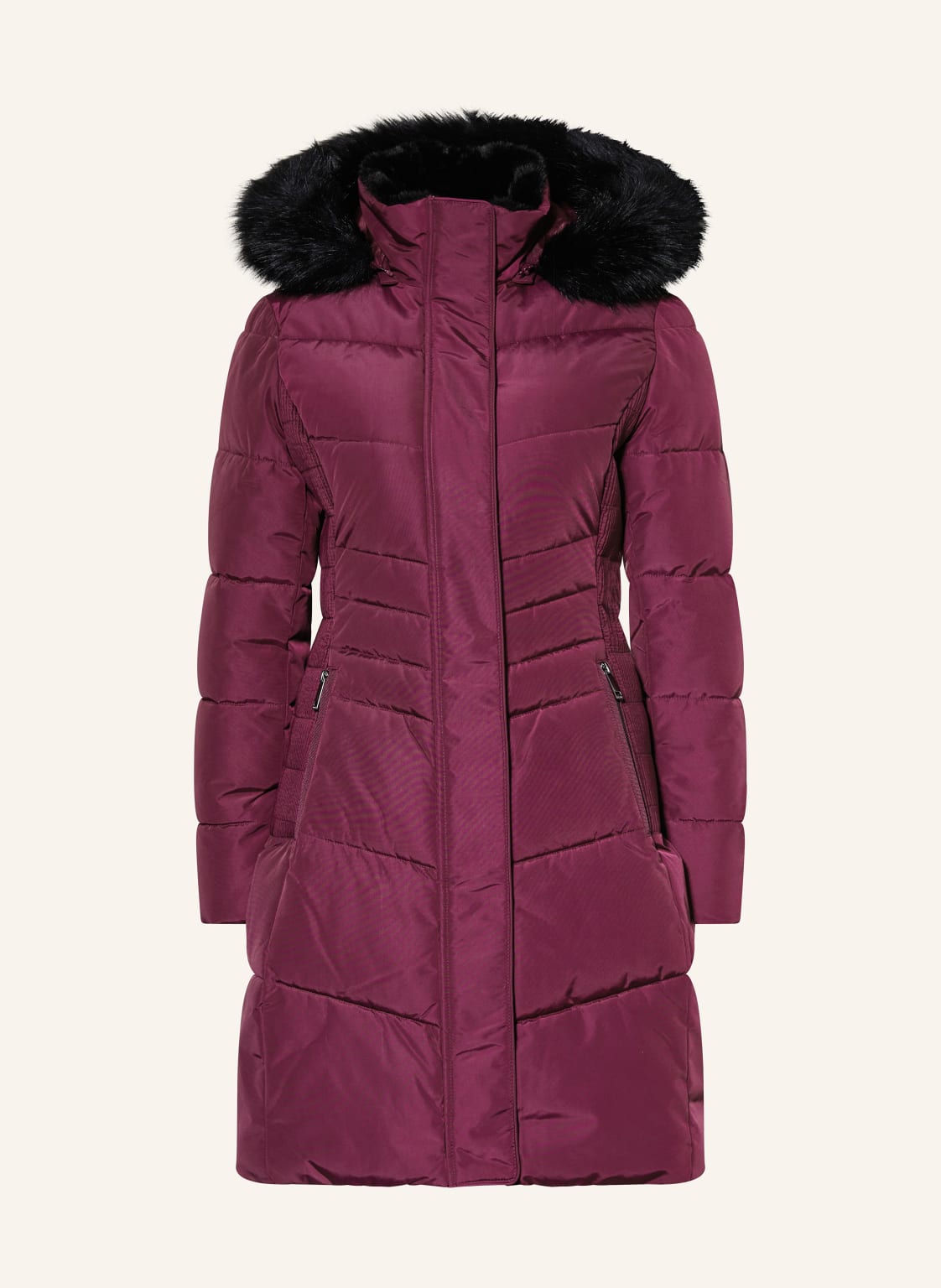 Hobbs Steppmantel Mit Kunstfell Und Abnehmbarer Kapuze lila von Hobbs