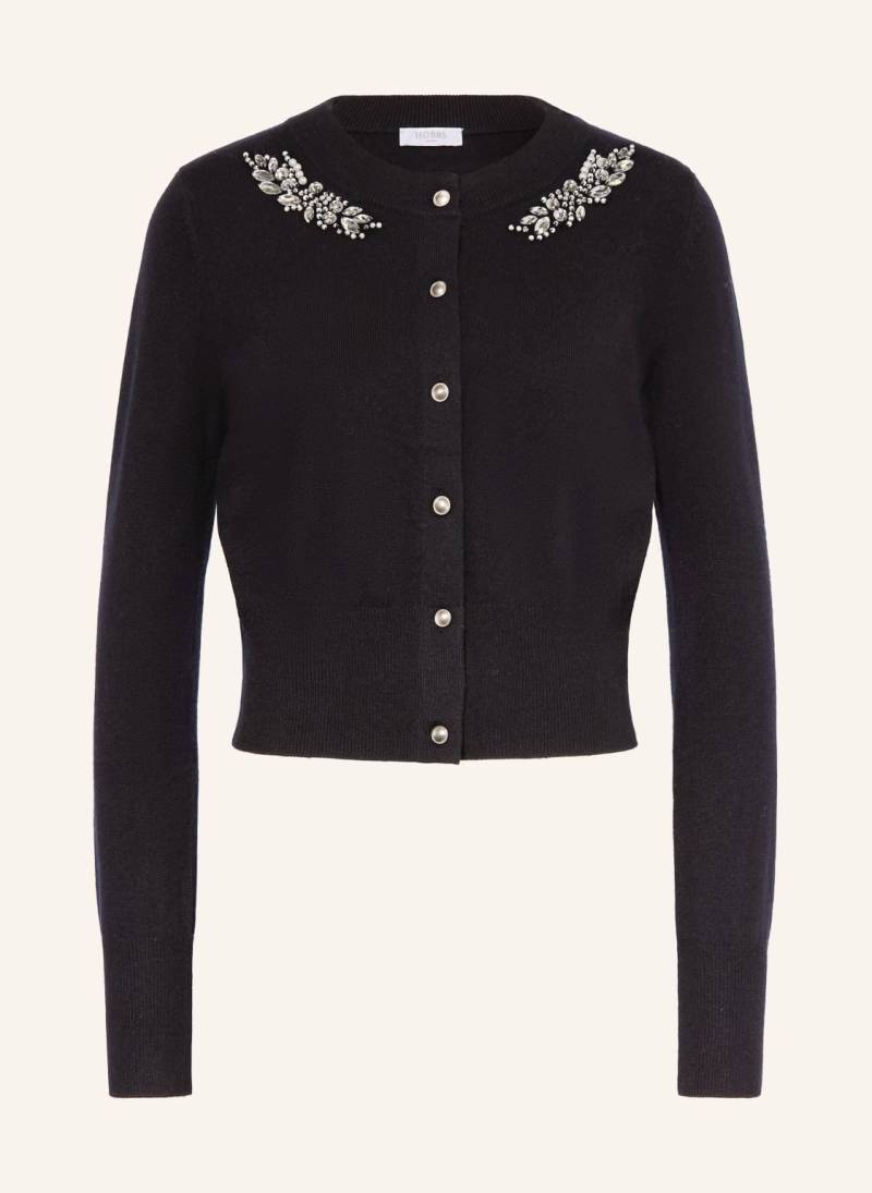 Hobbs Strickjacke Penelope Mit Schmucksteinen blau von Hobbs