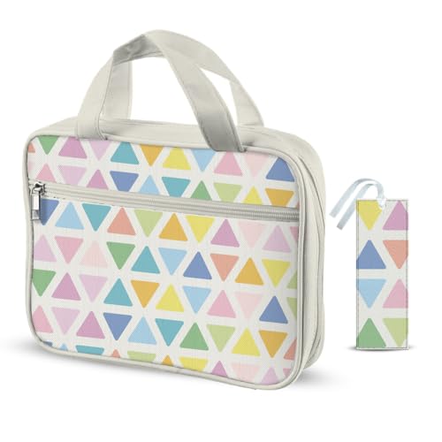 Hobbspring 1 Bibelhülle Mit Griffen 27x20x5.3cm Große Bibeltragetasche Mit Reißverschluss Dreieckiger Bibelschutz Mit Taschen Und Lesezeichen Zum Tragen von Bibelnotizbüchern von Hobbspring