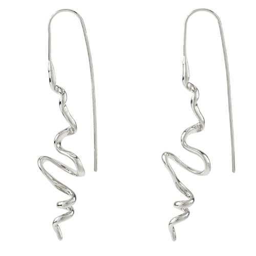 Hobbspring 1 Paar Messing Ohrringe Platintönung Unregelmäßige Linien Hypoallergen Spiral Durchzieher Spiralbogen Ohne Verschluss Damenschmuck Trendiges Jubiläumsgeschenk von Hobbspring
