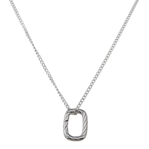 Hobbspring 1 Stück Ring-Halter Halskette 55cm Edelstahl Ringhalter Halskette Rechteckiger Anhänger Für Damen Ringhalter Halskette Mit Samt Schmuckbeutel Für Ehefrau Verlobte Krankenschwester Geschenk von Hobbspring