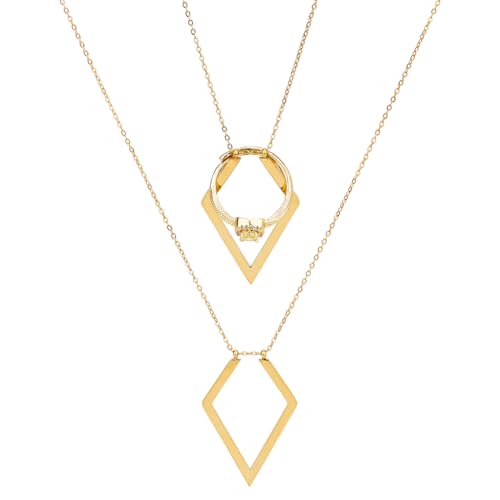 Hobbspring 1 Stück Ringhalter Halsketten 40cm Goldener Rautenanhänger Ringhalter Halskette Aus Edelstahl Eheringe Halskette Mit Verlängerungskette Für Ehefrau Verlobte Krankenschwester Geschenk von Hobbspring