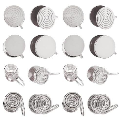 Hobbspring 16 Stück Druckohrringe Für Keloide 4 Stile Edelstahl Nicht Durchstochene Ohrringe Edelstahl Farbige Manschettenohrringe Spiral Kompressionsohrringe Für Frauen Und Männer von Hobbspring