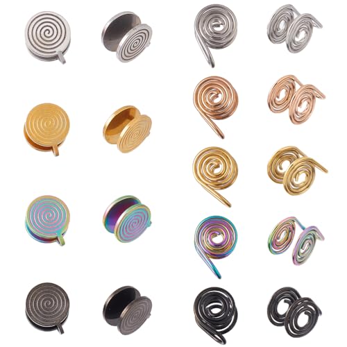 Hobbspring 18 Stück Druckohrringe Für Keloide 9 Stile Edelstahl Clip Ohrringe Spirale Nicht Durchstochene Ohrringe Kompressionsohrringe Metall Ohrmanschetten Ohrringen Für Frauen Und Männer von Hobbspring
