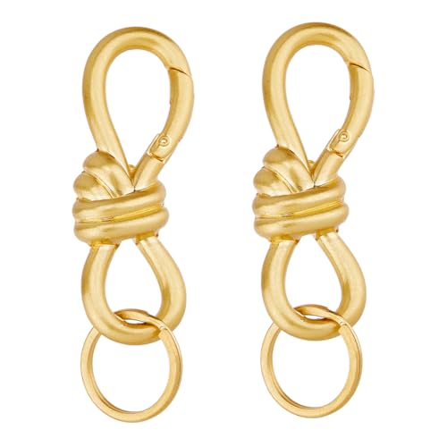 Hobbspring 2 Stück Schlüsselanhänger Clips Mit Ringen Figur 8 Schlüsselanhänger Vintage Legierung Goldener Abnehmbarer Schlüsselring Mit Messingring Für Handtasche Rucksack Ornament von Hobbspring
