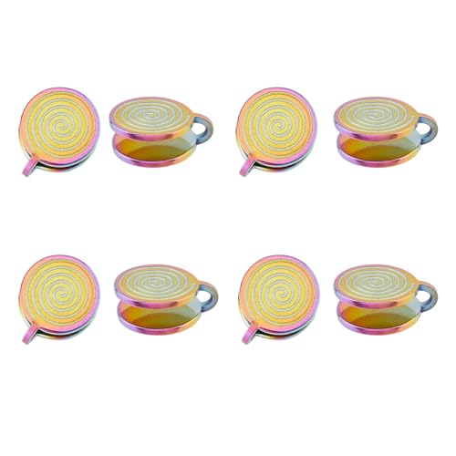 Hobbspring 8 Stück Nicht Durchbohrte Edelstahl-Spiralohrringe Druck Ohrringe Für Keloide Regenbogenfarbe Nicht Piercing Ohrringe Schmuck Clip Ohrringe für Frauen Und Männer von Hobbspring