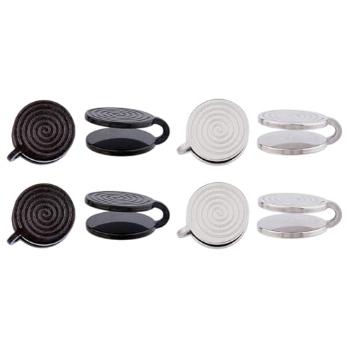 Hobbspring 8 Stück Druckohrringe Für Keloide 2 Farben Edelstahl Nicht Durchbohrte Ohrringe 11x11.5mm Keloid Ohrringe Druclip Für Frauen Und Männer (Schwarz Und Edelstahlfarbe) von Hobbspring