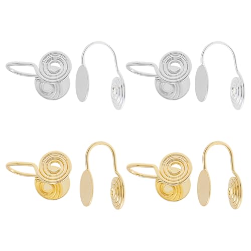 Hobbspring 8 Stück Druckohrringe Für Keloide 2 Farben Kompressions Clip On Ohrring Aus Messing Spiral Ohrringe Ohne Ohrloch Verstellbare Keloid Ohrringen Mit 8mm Tablett Für Frauen Und Männer von Hobbspring