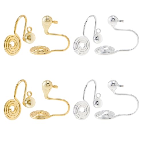 Hobbspring 8 Stück Druckohrringe Für Keloide 2 Farben Kompressions Ohrclips Aus Messing Spiral Ohrringe Ohne Ohrloch Verstellbare Keloid Ohrringe Mit Ring Für Damen Und Herren von Hobbspring