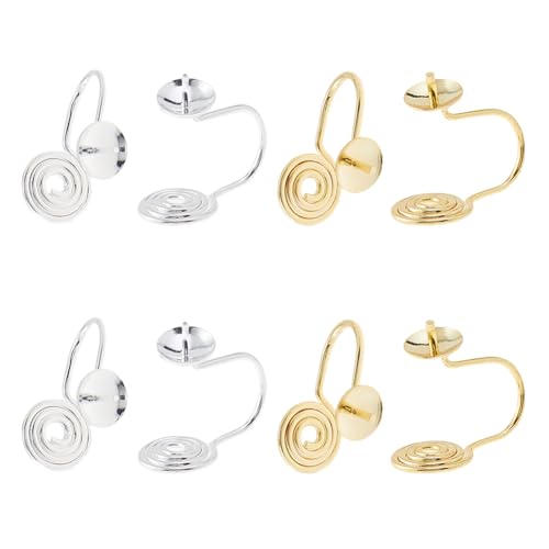 Hobbspring 8 Stück Druckohrringe Für Keloide 2 Farben Messing Kompressions Clip On Ohrringe Spiral Ohrring Ohne Ohrloch Verstellbare Keloid Ohrringen Mit Stift Für Frauen Und Männer von Hobbspring