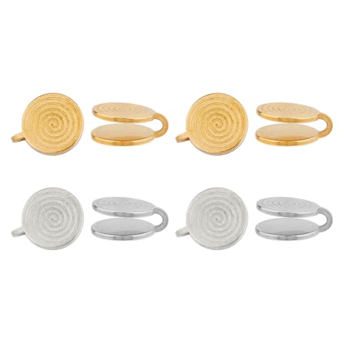 Hobbspring 8 Stück Edelstahl Ohrringe Ohne Ohrloch 2 Farben Druckohrringe Für Keloide 11x11.5mm Keloid Ohrringe Druclip Für Frauen Und Männer (Gold Und Edelstahlfarbe) von Hobbspring