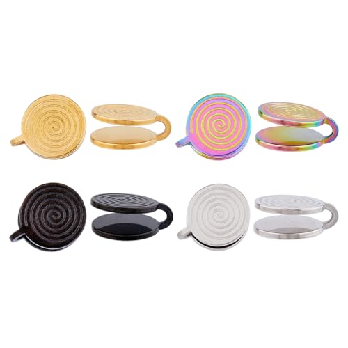 Hobbspring 8 Stück Edelstahl Ohrringe Ohne Ohrloch 4 Farben Druckohrringe Für Keloide 11x11.5mm Keloid Ohrringe Druclip Verstellbare Clip Ohrringe Für Frauen Und Männer von Hobbspring