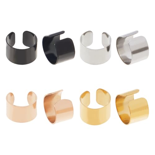 Hobbspring 8 Stück Ohrklemmen Aus Edelstahl 9mm Ohrclip Helix Knorpel Clip On Wrap Punk Ohrringe Verstellbar Nicht Durchstechende Ohrringe Punkrock Ohrklemmen Für Frauen Männer Und Damen von Hobbspring