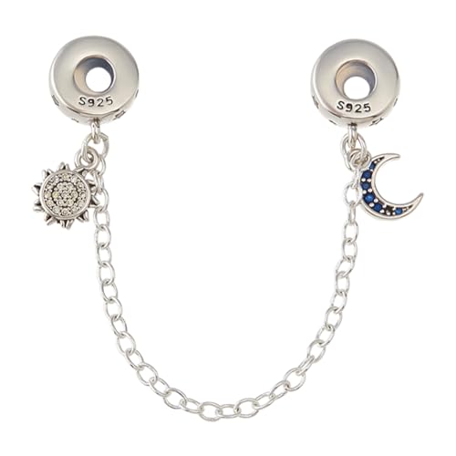 Hobbspring 925 Sterling Silber Armbänder Sicherheitsketten Kristall Strass Sonne Mond Charm Platin Clipverschluss Stopper Charm Mit Legierungsketten Europäische Baumelnde Anhänger Für Frauen Hobbspring 925 Sterling Silber Armbänder Sicherheitsketten Kristall Strass Sonne Mond Charm Platin Clipverschluss Stopper Charm Mit Legierungsketten Europäische Baumelnde Anhänger Für Frauen von Hobbspring