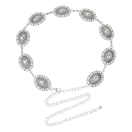 Hobbspring Metall Bund 64.6cm Western Cowgirl Taillengliedergürtel Verstellbarer Ovaler Gürtel Aus Legierung Antiker Silberbund Boho Kettengürtel Für Kleider Jeans Konzert Outfit Hobbspring Metall Bund 64.6cm Western Cowgirl Taillengliedergürtel Verstellbarer Ovaler Gürtel Aus Legierung Antiker Silberbund Boho Kettengürtel Für Kleider Jeans Konzert Outfit von Hobbspring