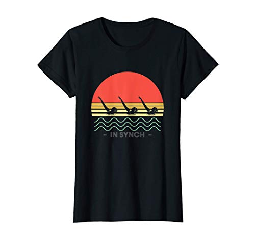 Damen Retro In Synch Synchronschwimmerin Schwimmen Schwimmerin T-Shirt Damen Retro In Synch Synchronschwimmerin Schwimmen Schwimmerin T-Shirt von Hobby Beruf Synchronschwimmen Wassersport Sportler