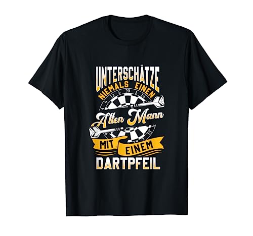 Lustiges Dartpfeil Dartspieler Herren Trikot Dart Flights T-Shirt von Hobby Dartspieler Sprüche Geschenke Dart Zubehör