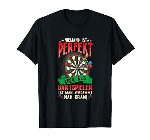 Lustiges Dartpfeil Dartspieler Herren Trikot Dart Flights T-Shirt von Hobby Dartspieler Sprüche Geschenke Dart Zubehör