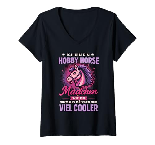 Damen Hobby Horsing T-Shirt mit V-Ausschnitt Damen Hobby Horsing T-Shirt mit V-Ausschnitt von Hobby Horsing Accessoires