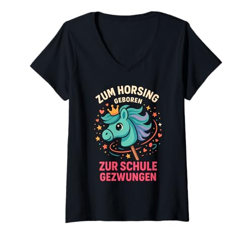 Damen Hobby Horsing T-Shirt mit V-Ausschnitt Damen Hobby Horsing T-Shirt mit V-Ausschnitt von Hobby Horsing Accessoires
