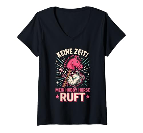 Damen Hobby Horsing T-Shirt mit V-Ausschnitt Damen Hobby Horsing T-Shirt mit V-Ausschnitt von Hobby Horsing Accessoires