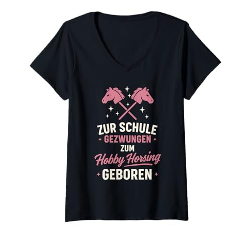 Damen Hobby Horsing T-Shirt mit V-Ausschnitt Damen Hobby Horsing T-Shirt mit V-Ausschnitt von Hobby Horsing Accessoires