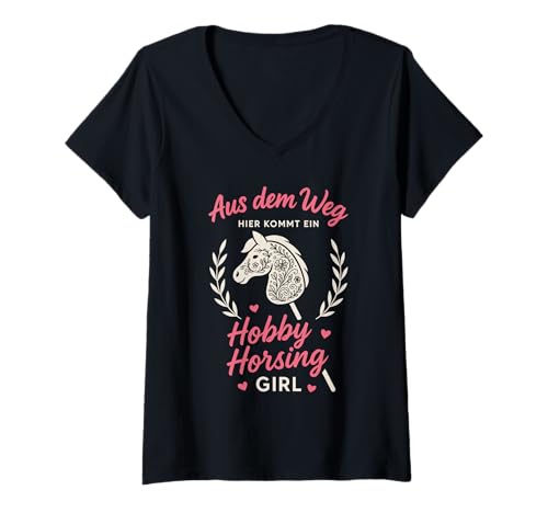 Damen Hobby Horsing T-Shirt mit V-Ausschnitt Damen Hobby Horsing T-Shirt mit V-Ausschnitt von Hobby Horsing Accessoires