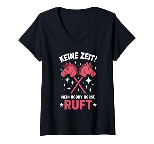 Damen Hobby Horsing T-Shirt mit V-Ausschnitt Damen Hobby Horsing T-Shirt mit V-Ausschnitt von Hobby Horsing Accessoires