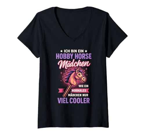 Damen Hobby Horsing T-Shirt mit V-Ausschnitt Damen Hobby Horsing T-Shirt mit V-Ausschnitt von Hobby Horsing Accessoires