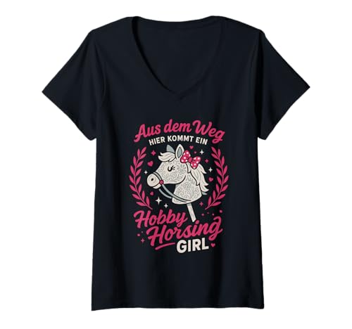 Damen Hobby Horsing T-Shirt mit V-Ausschnitt Damen Hobby Horsing T-Shirt mit V-Ausschnitt von Hobby Horsing Accessoires