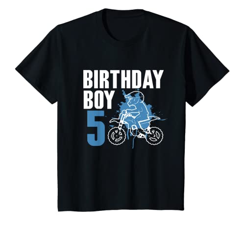 Kinder Birthday Boy 5. Kinder-Geburtstag Motocross T-Shirt von Hobby Rennsport Dirtbike Motorsport
