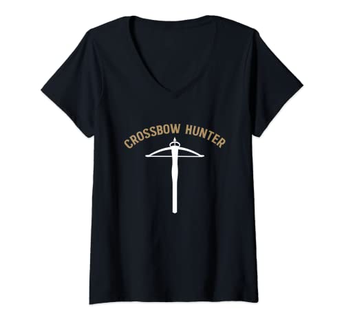 Damen Crossbow Hunter Armbrust Schütze Schießen Schusswaffe T-Shirt mit V-Ausschnitt Damen Crossbow Hunter Armbrust Schütze Schießen Schusswaffe T-Shirt mit V-Ausschnitt von Hobby Sportart Schießsport Arbalest