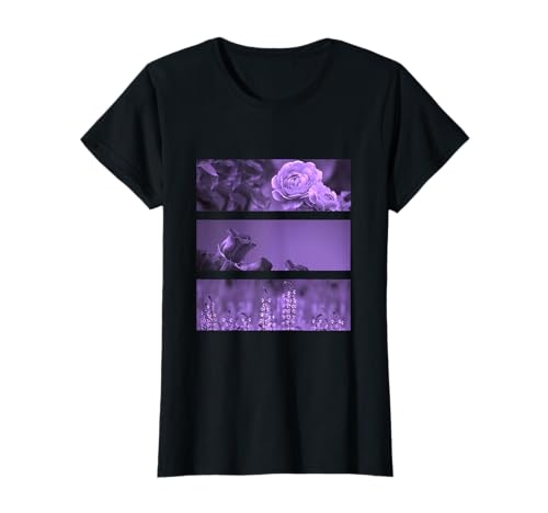 Damen Oberteil Mode Sommer Blume Rose Outfits Lila Flieder T-Shirt Damen Oberteil Mode Sommer Blume Rose Outfits Lila Flieder T-Shirt von Hobbygärtner - Mode Outfits