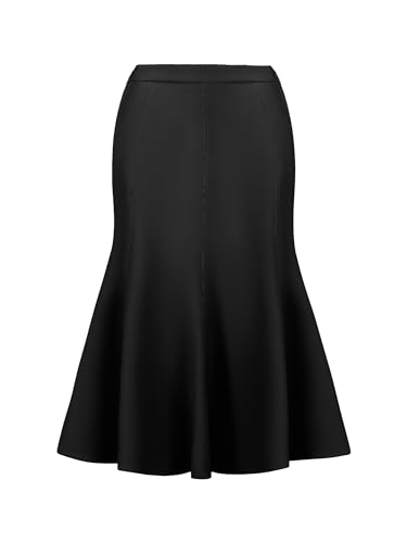 Hobemty Damen Elegant Bürorock Hoher Taille Rüschen Fischschwanzrock Schwarz XXL von Hobemty