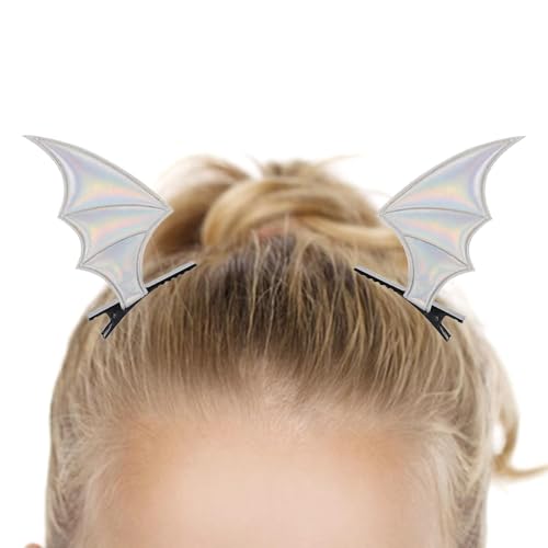 Hobngmuc Fledermausflügel Haarspange - 2 Stück Horror-Haarnadeln für Cosplay | Halloween Fledermausflügel Haarspangen für Party Cosplay Requisiten, Haarspange, Haarnadel Haarschmuck von Hobngmuc