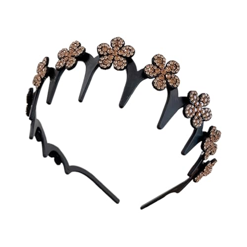 Hobngmuc Gewelltes Stirnband - Strassblume Verspieltes Haarreifen | Hält Flughaare Bequemes Haaraccessoire Für Erwachsene Teenager Und Mädchen Für Dusche Training Fitnessstudio Und Gesichtspflege von Hobngmuc