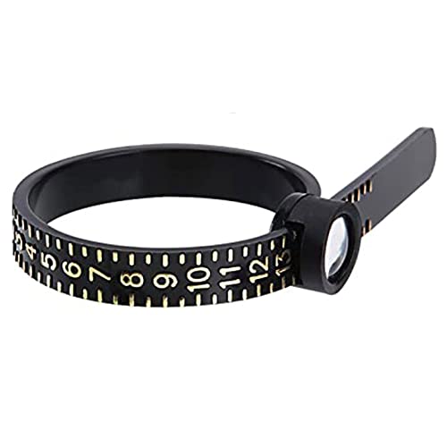 Hobngmuc Ring Sizer Messgerät, Einstellbarer US Ring Sizer Für Männer Und Frauen Größen 1-17, Wiederverwendbares Messgeräteset Mit Vergrößerungsglas von Hobngmuc