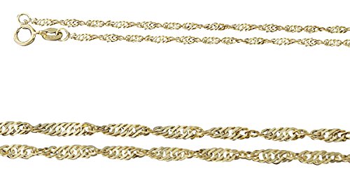 Feine massive Goldkette 585 Singapurkette Halskette echt Gold Kette 45 50 cm von Hobra-Gold