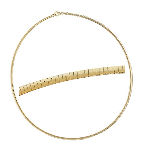 Hobra-Gold 42/45 / 50 massiver flacher Halsreif Gelbold 585 Omega Collier 2,4 mm Kette (42) von Hobra-Gold