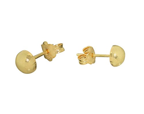 Hobra-Gold Halbkugel Ohrstecker Gold 585 Ohrstecker 6 mm glänzend Ohrringe Kugel Ohrschmuck von Hobra-Gold