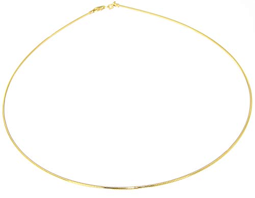 Hobra-Gold Halsreif Silber 925 vergoldet Tonda 1,2 mm Silberreif Gold Collier 42/45 / 50 cm (45) von Hobra-Gold