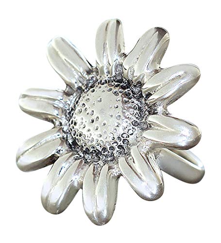 Hobra-Gold MASSIVER SILBERRING 925 GROSSE BLUME RING SILBER MARGERITE DAMENRING BLUMENRING (54 (17.2)) von Hobra-Gold