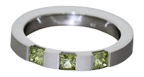 Hobra-Gold MASSIVER SILBERRING 925 MIT PERIDOT - RING SILBER BANDRING - DAMENRING - GRÜN von Hobra-Gold