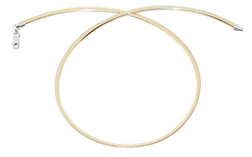 Hobra-Gold Omega Wende Halsreif Gold Silber 925 massiv 2,8 mm Collier Karabiner 42 45 50 cm (50) von Hobra-Gold