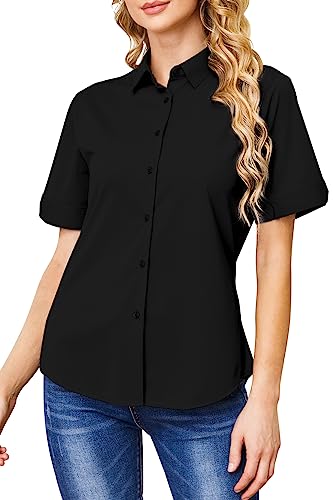 Hocaies Bluse Damen Hemd Damen Hemdbluse Damen Basic Shirt Kurzarm Hemdbluse Sommer Hemd Kurzarm Knöpfen Hemden Slim Fit Formelle Blusen Arbeitshemd mit Reverskragen Hocaies Bluse Damen Hemd Damen Hemdbluse Damen Basic Shirt Kurzarm Hemdbluse Sommer Hemd Kurzarm Knöpfen Hemden Slim Fit Formelle Blusen Arbeitshemd mit Reverskragen von Hocaies
