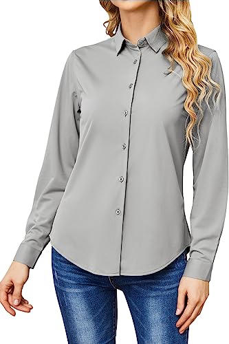 Hocaies Bluse Damen Hemd Damen Hemdbluse Damen Basic Shirt mit Knopleiste Oberteile Slim Fit Formelle Blusen Arbeitshemd mit Reverskragen Hocaies Bluse Damen Hemd Damen Hemdbluse Damen Basic Shirt mit Knopleiste Oberteile Slim Fit Formelle Blusen Arbeitshemd mit Reverskragen von Hocaies