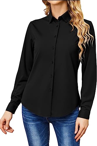 Hocaies Bluse Damen Hemd Damen Hemdbluse Damen Basic Shirt mit Knopleiste Oberteile Slim Fit Formelle Blusen Arbeitshemd mit Reverskragen Hocaies Bluse Damen Hemd Damen Hemdbluse Damen Basic Shirt mit Knopleiste Oberteile Slim Fit Formelle Blusen Arbeitshemd mit Reverskragen von Hocaies